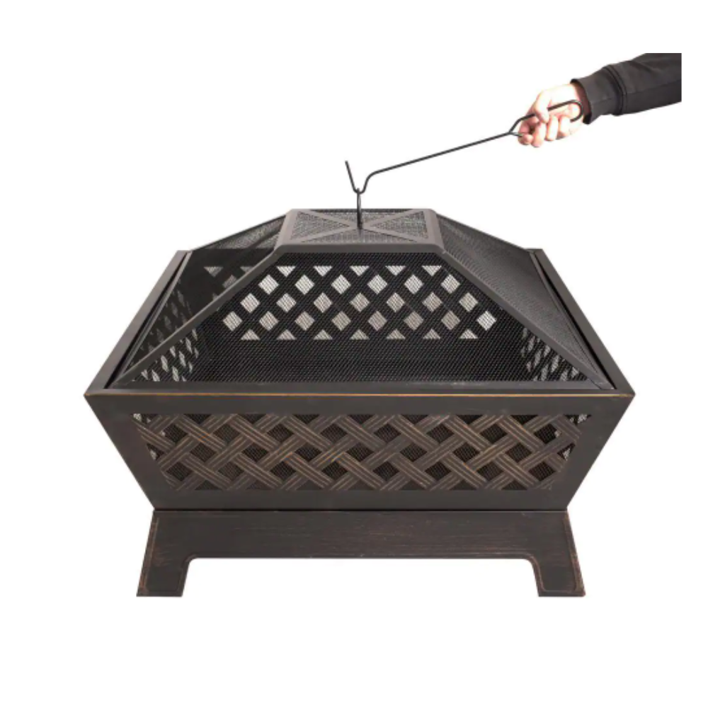 Hampton Bay Tipton 34 in. Steel Deep Bowl Fire Pit in Oil Rubbed Bronze