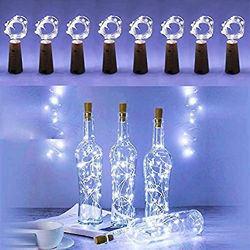 8pcs Bottle Fairy String Lights Battery Cork Shaped Christmas Wedding Party