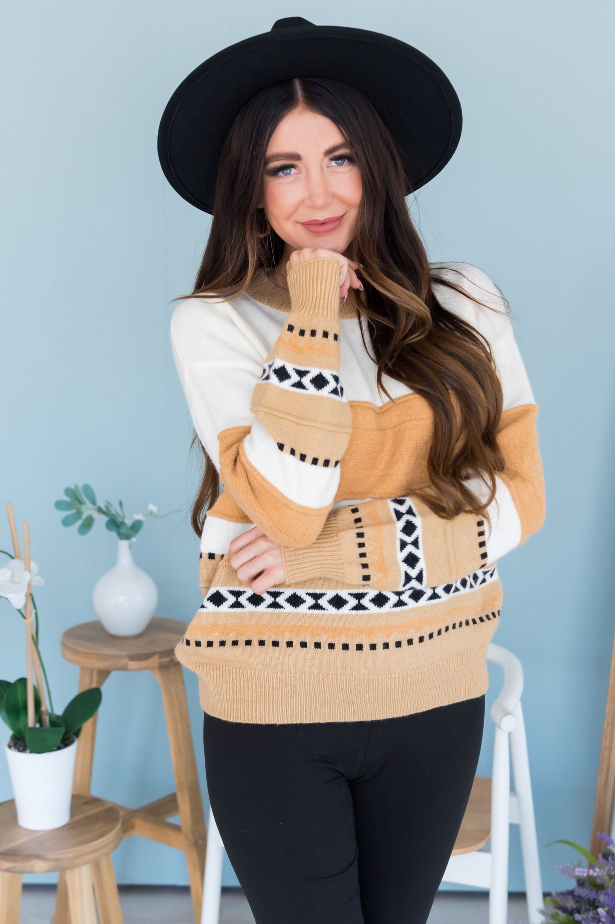 Western Wishes Modest Sweater