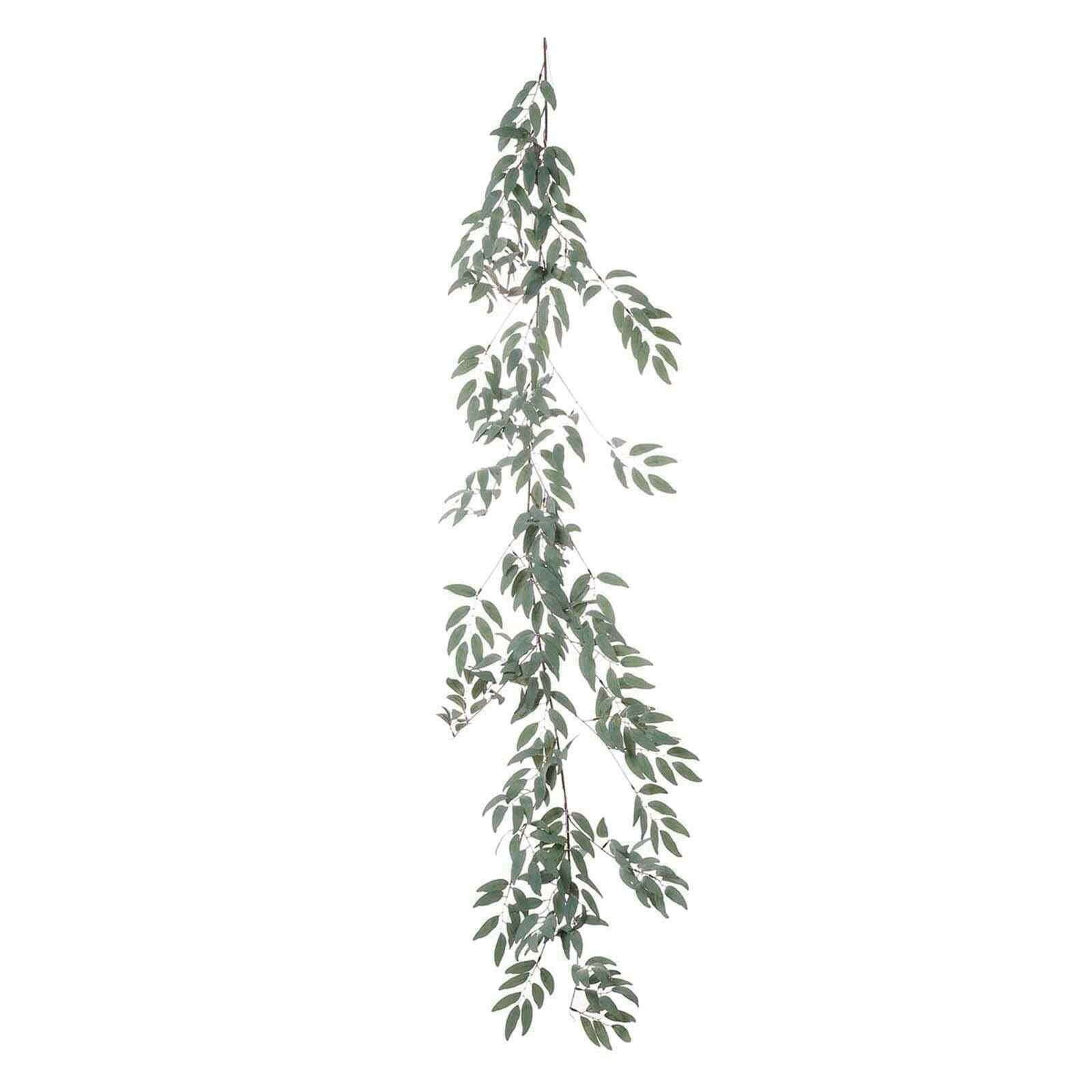 Frosted Real Touch Artificial Willow Leaf Garland, Flexible Vine 5ft