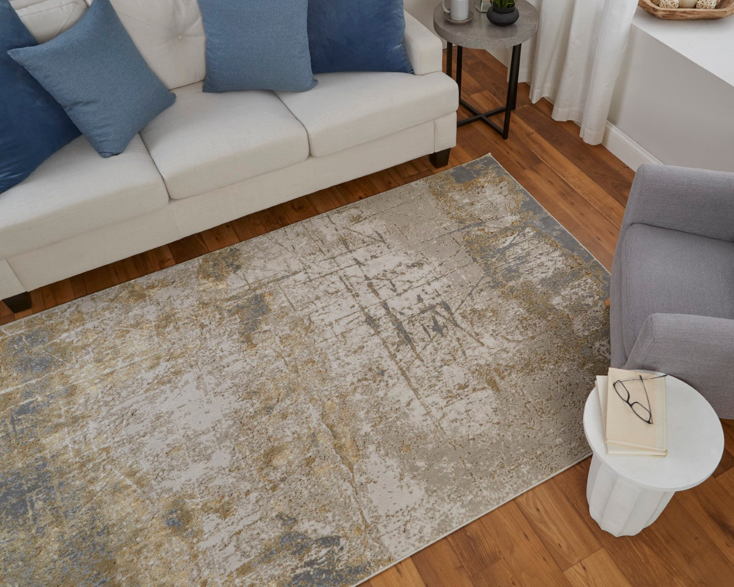 Tripoli Abstract Ivory/Brown/Gray Rug