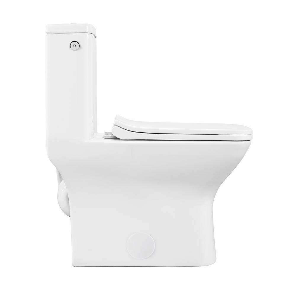 Swiss Madison Carre 1-piece 1.11.6 GPF Dual Touchless Flush Elongated Toilet in White SM-1T264