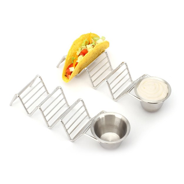 2 Lb Depot Stainless Steel Stackable Taco Holders Holds 2 5 Hard Or Soft Tacos Five Styles Available Set Of 2