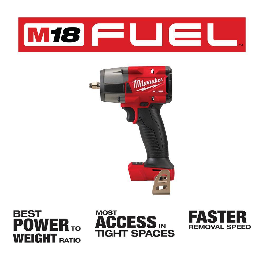 MW M18 FUEL GEN-2 18V Lithium-Ion Mid Torque Brushless Cordless 38 in. Impact Wrench with Friction Ring (Tool-Only) 2960-20