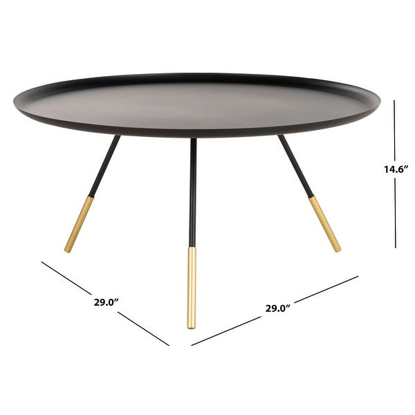 SAFAVIEH Orson Coffee Table W/ Metal Gold Cap-Black / Gold - 29