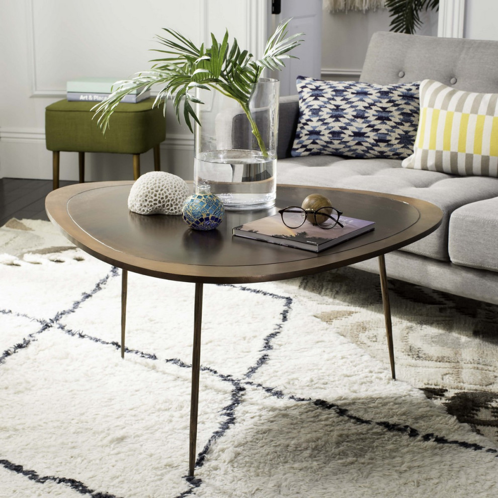 Necia Coffee Table Antique Copper   Midcentury   Coffee Tables   by Peachtree Fine Furniture  Houzz