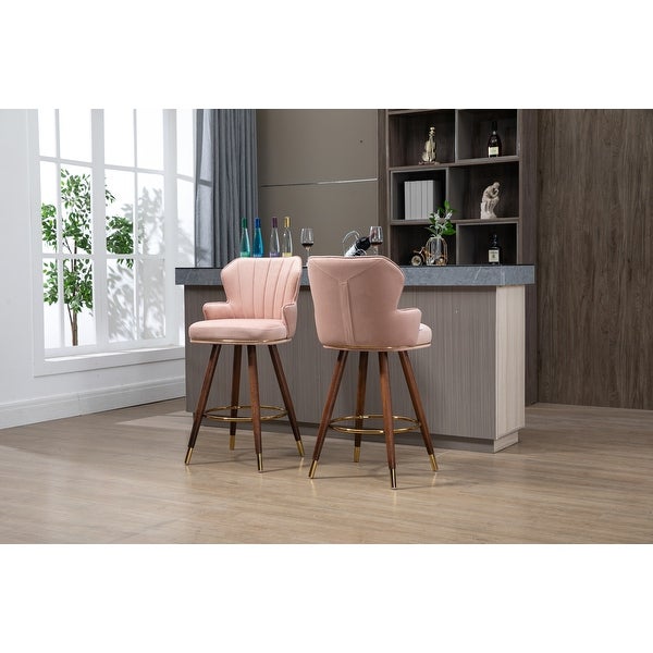 Swivel Bar Stools with Backrest Footrest with a Fixed Height of 360 Degrees for Dining Room， Kitchen， Living Room