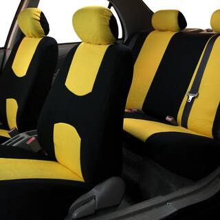 FH Group Flat Cloth 43 in. x 23 in. x 1 in. Full Set Seat Covers DMFB050YLW114