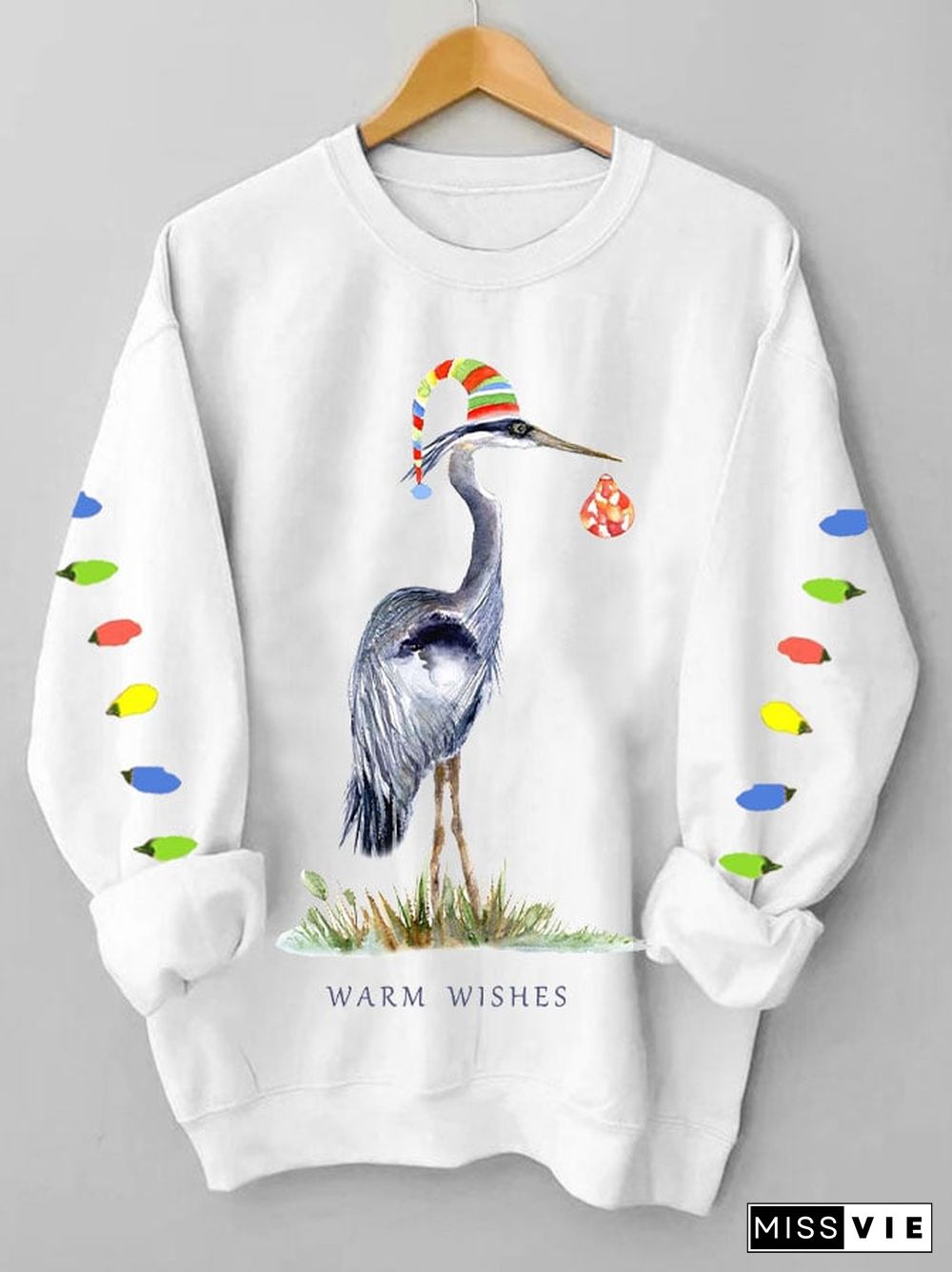 Women's great blue heron Christmas sweatshirt