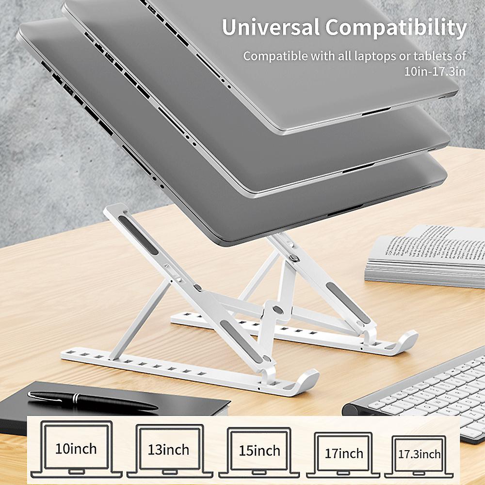 Laptop Stand Ultra-thin Notebook Support Holder 10-level Adjustable Height Foldable Computer Holders Desk Dock Bracket For Laptop Tablet Pc Black