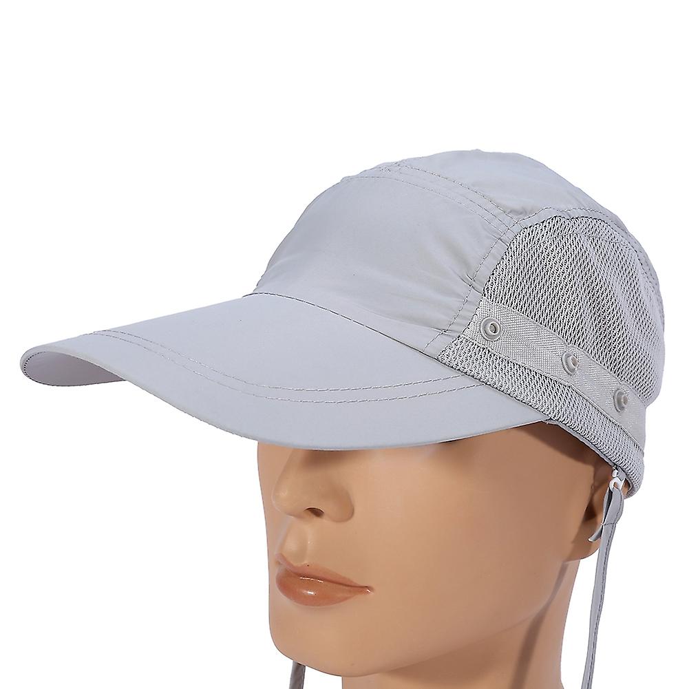 360 Degree Quick Drying Uv Protection Cap Neck Ear Flap Cover For Outdoors(grey)