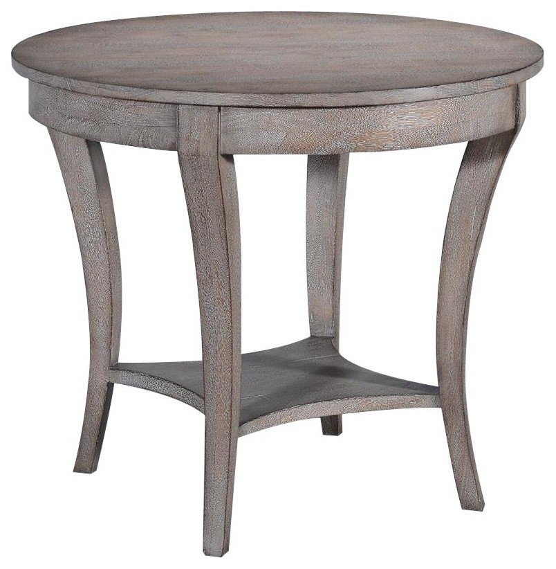 Side Table Ballard Round Greige Mango Solid Wood  Lower Tier Tapered   Farmhouse   Side Tables And End Tables   by EuroLuxHome  Houzz