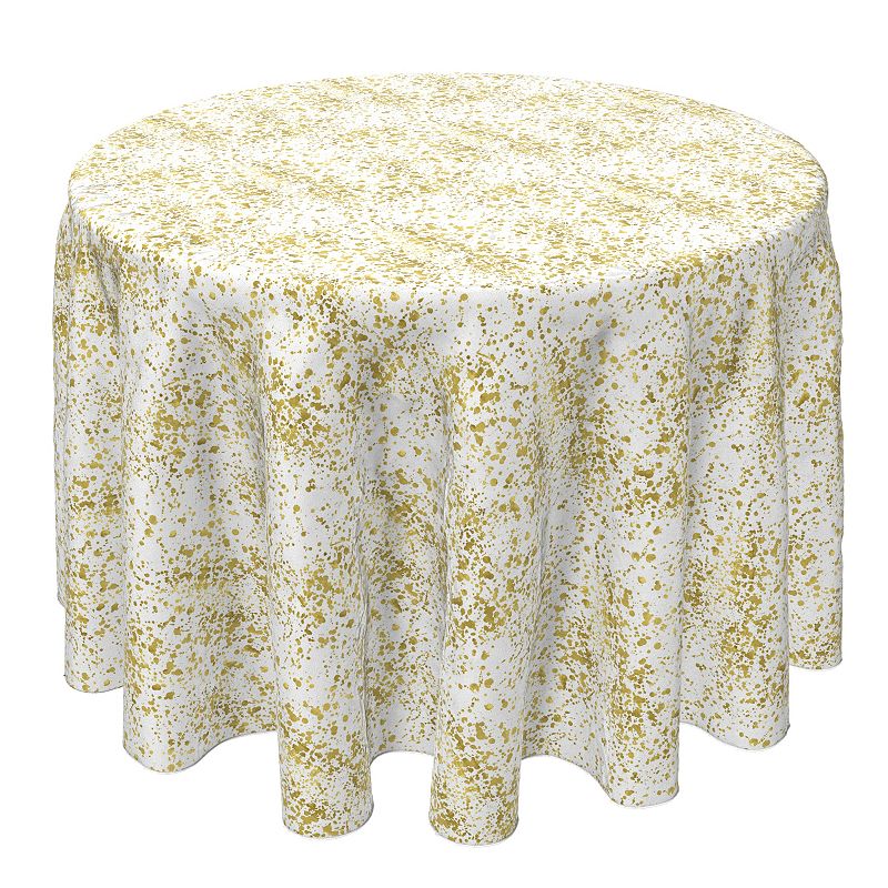 Round Tablecloth， 100% Cotton， 60 Round， Golden Specks