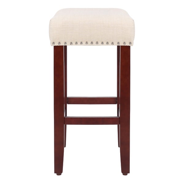 Henley 24-inch Saddle Nailhead Counter Barstool