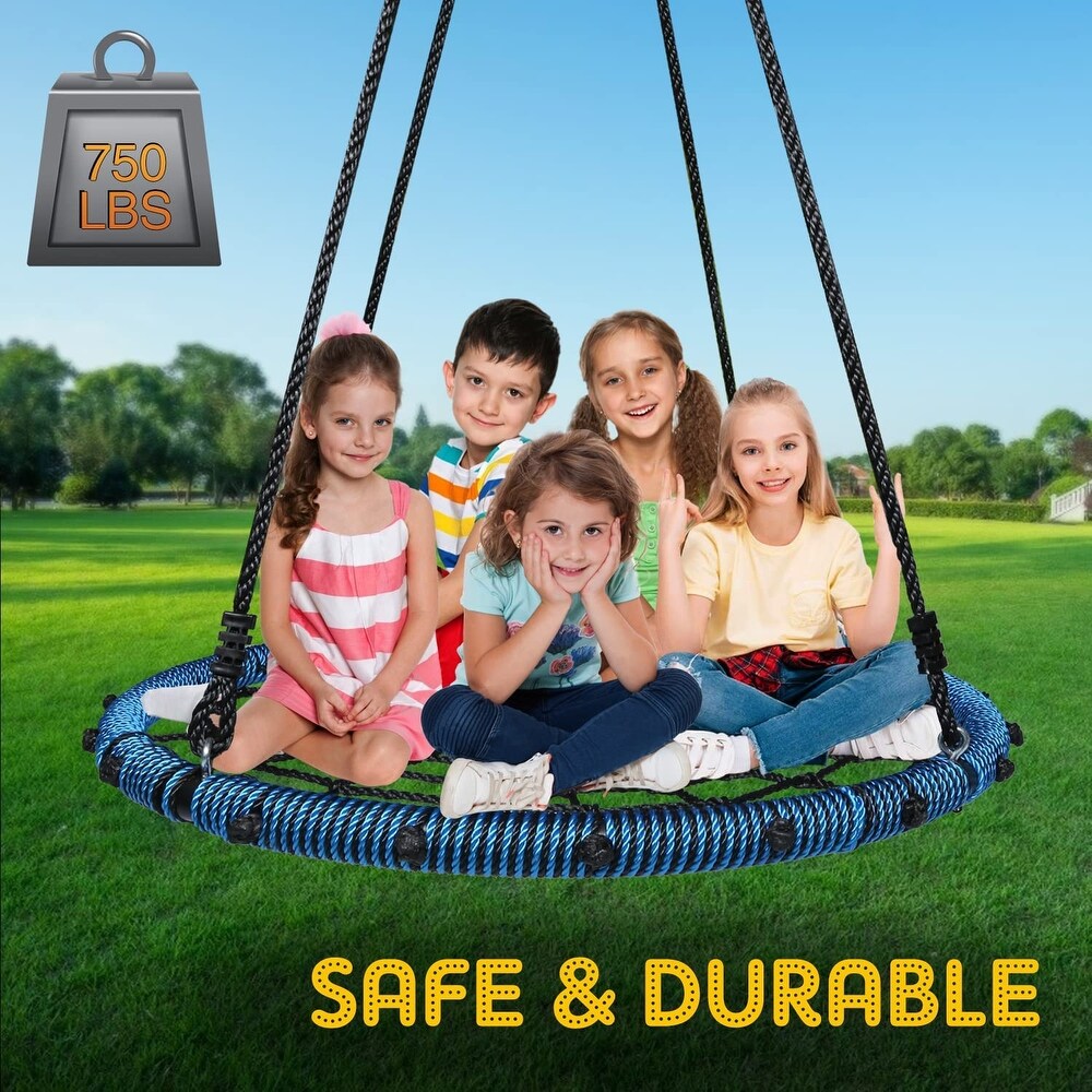 750lbs Spider Web Tree Swing 45 inch for Kids Adults with Swivel  2pcs Tree Hanging Straps  Steel Frame and Adjustable Ropes