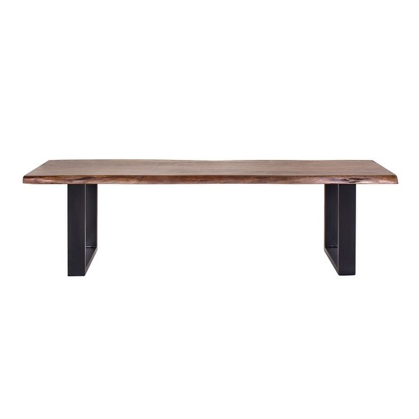 Jessore Handmade Live Edge Acacia Wood and Iron Dining Bench