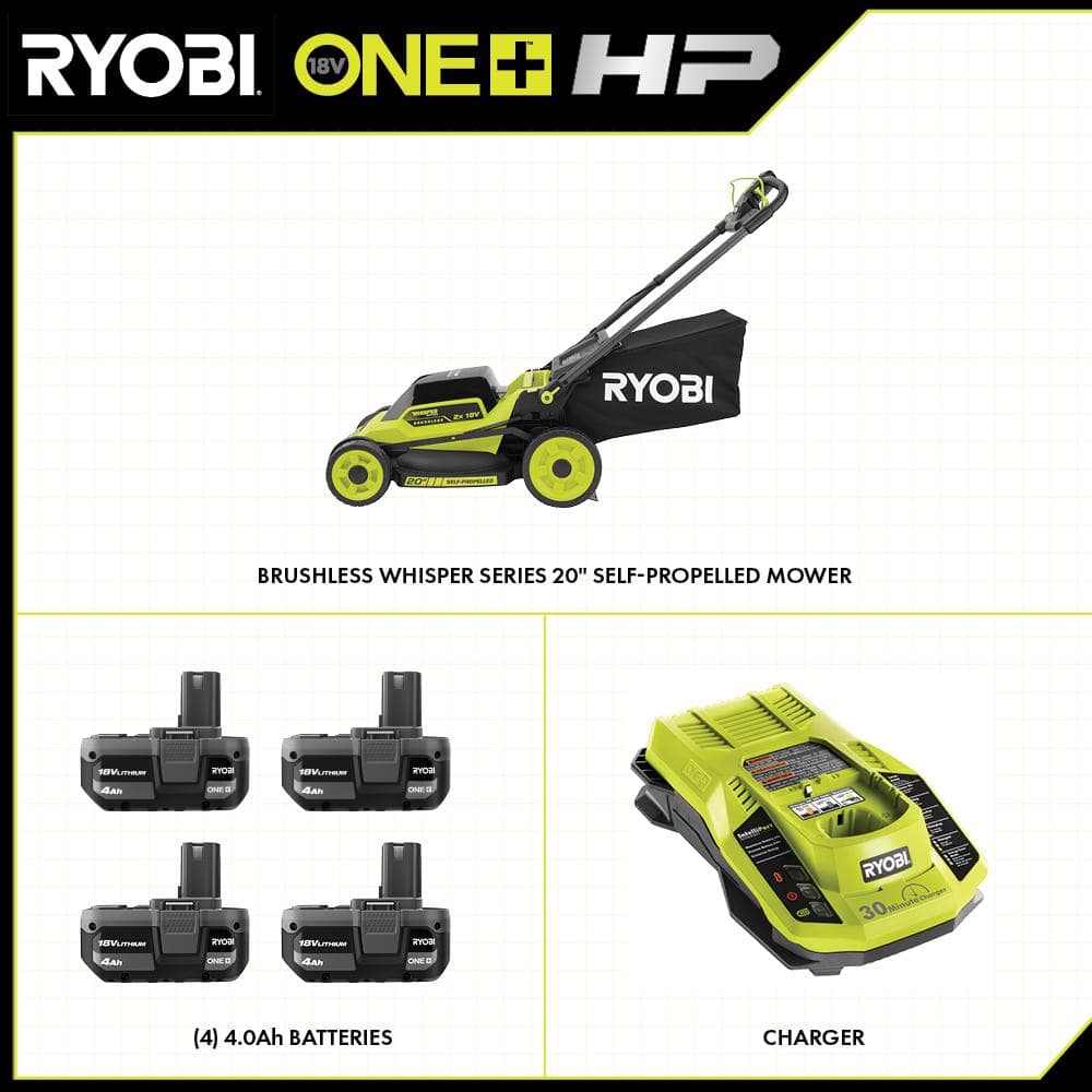 RYOBI ONE+ 18V HP Brushless Whisper Series 20