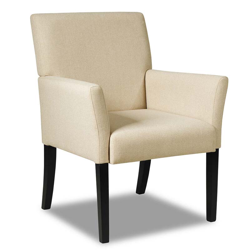 Fabric Upholstered Executive Guest Chair with Rubber Wood Legs, Reception Armchair for Meeting Room Office