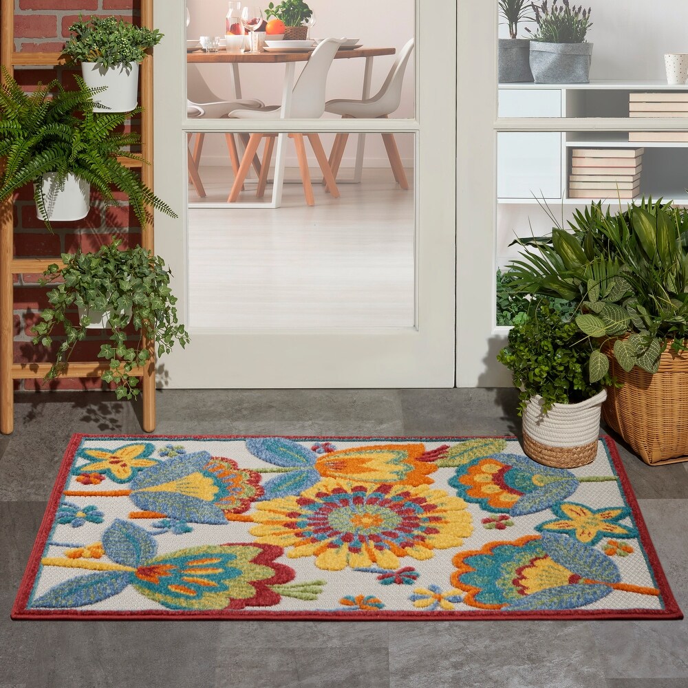 Nourison Aloha Scandinavian Floral Indoor/Outdoor Area Rug