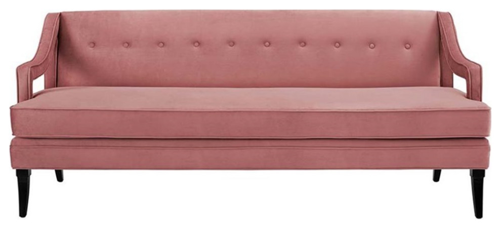 Modway Concur Tufted Performance Velvet Sofa in Dusty Rose  ampBlack   Transitional   Sofas   by Homesquare  Houzz