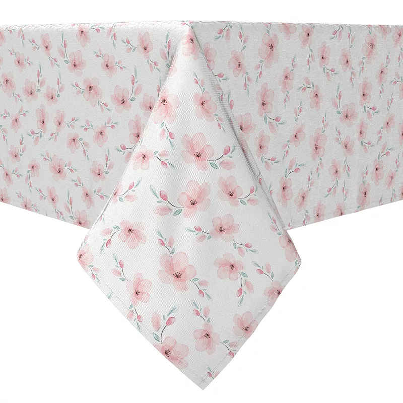 Rectangular Tablecloth， 100% Cotton， Blooming Cherry Blossom