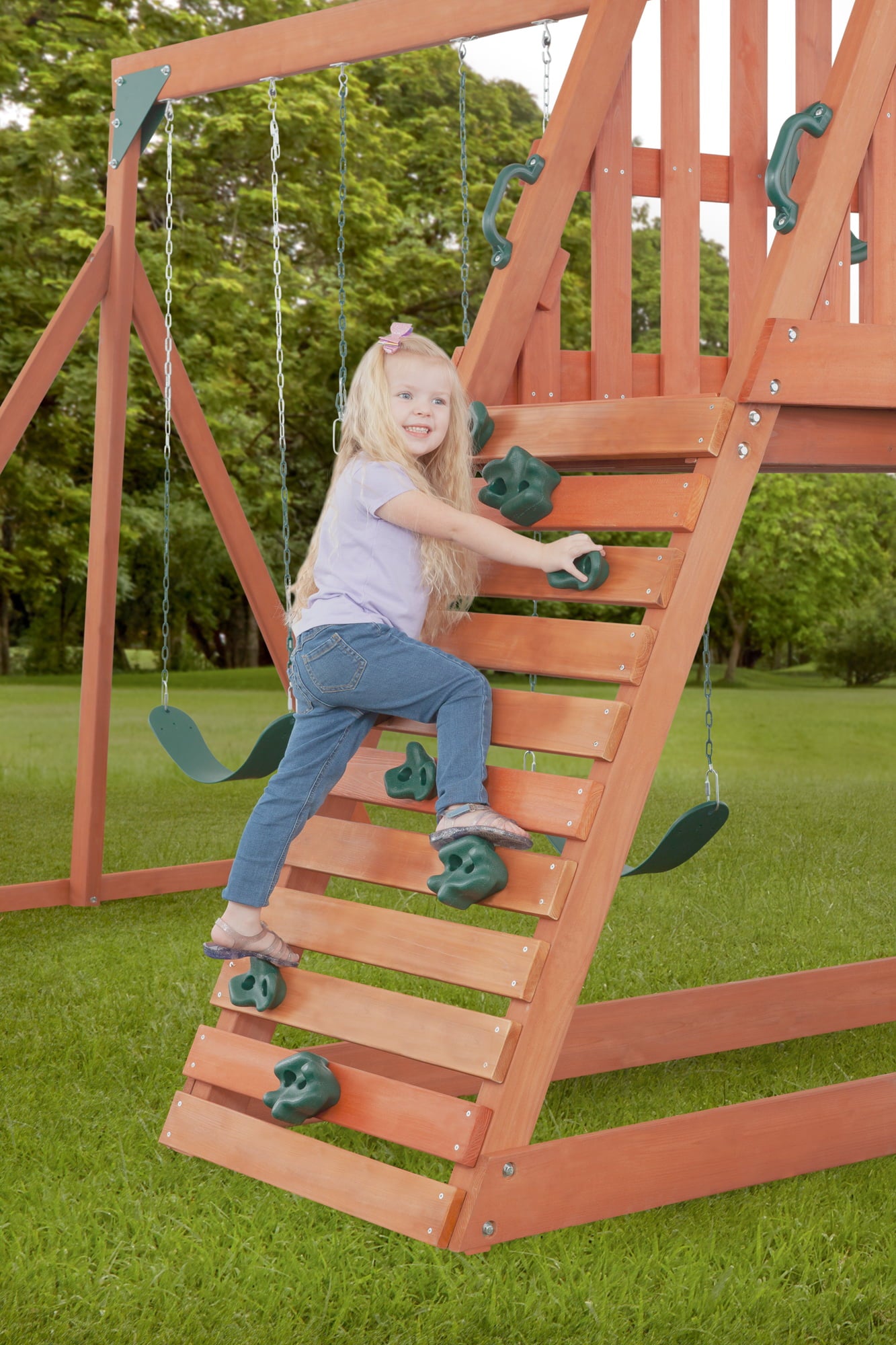 Cedar Chalet Wooden Swingset