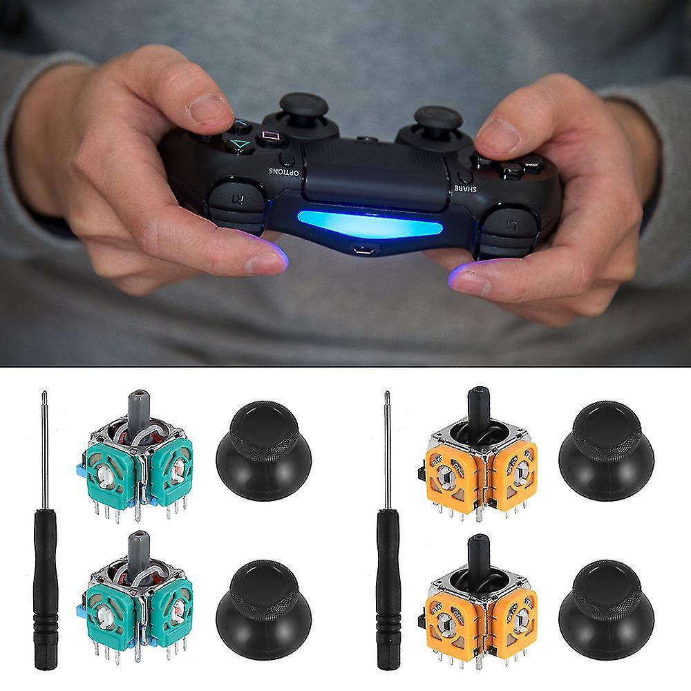 3d Controller Joystick Axis Analog Sensor Module For Sony Ps4 / Ps4 Slim / Ps4 Pro Replacement Stick Kit Yellow