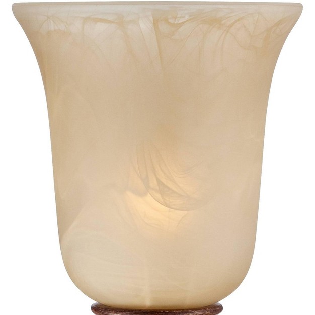 High Double Bronze Alabaster Glass Shade For Bedroom Living Room Nightstand Bedside