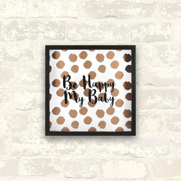 Roommates Framed Wall Poster Prints Happy Baby Rose Gold