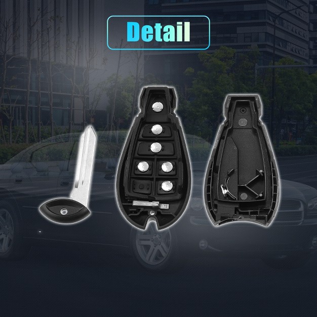 Unique Bargains 6 Button Replacement Key Fob Case Keyless Entry Remote Key Shell Cover For Dodge With Blade No Chip Black 1 Pc