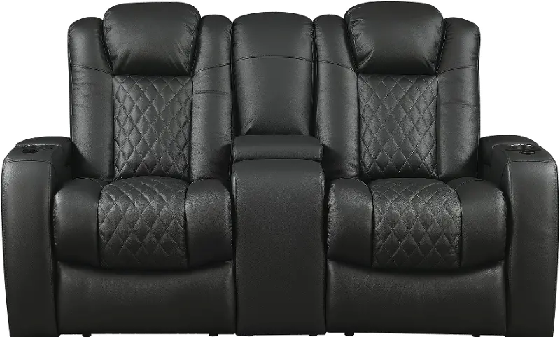 Winston Black Power Reclining Console Lovesat