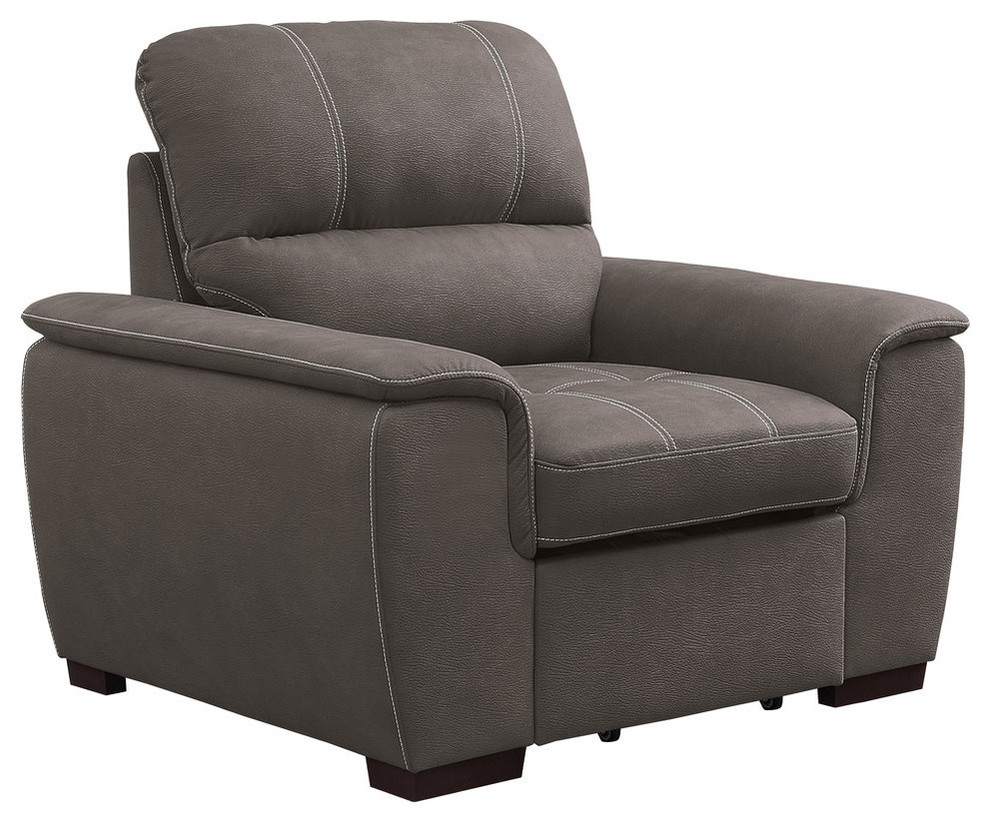 Selkirk Accent Chair With Pull Out Ottoman   Contemporary   Armchairs And Accent Chairs   by Lexicon Home  Houzz