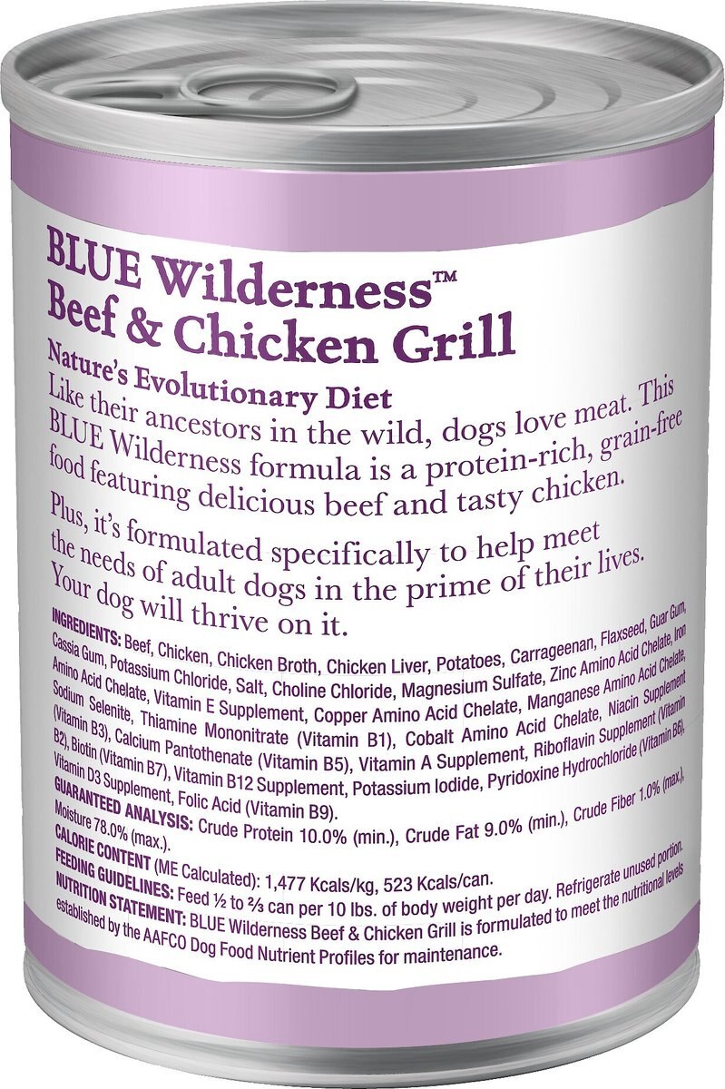 Blue Buffalo Wilderness Beef and Chicken Grill Grain-Free Canned Dog Food