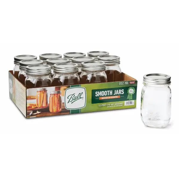 Ball 12-Count Regular Mouth Pint 16 oz Mason Jars