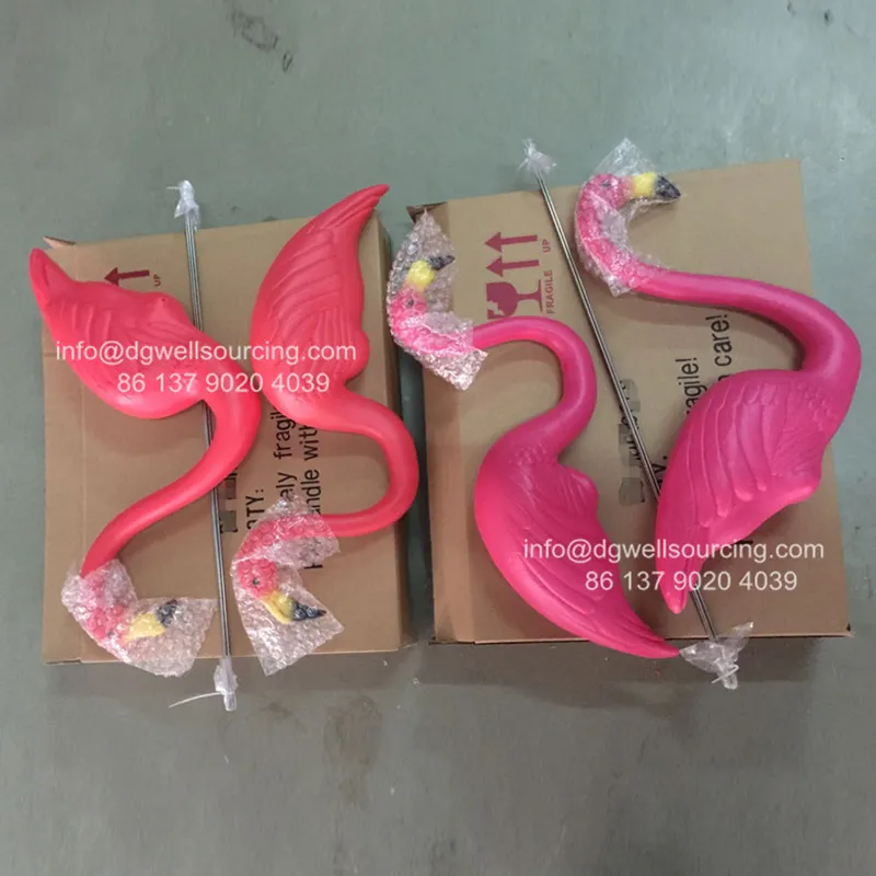 Factory supply plastic pink flamingo garden ornaments