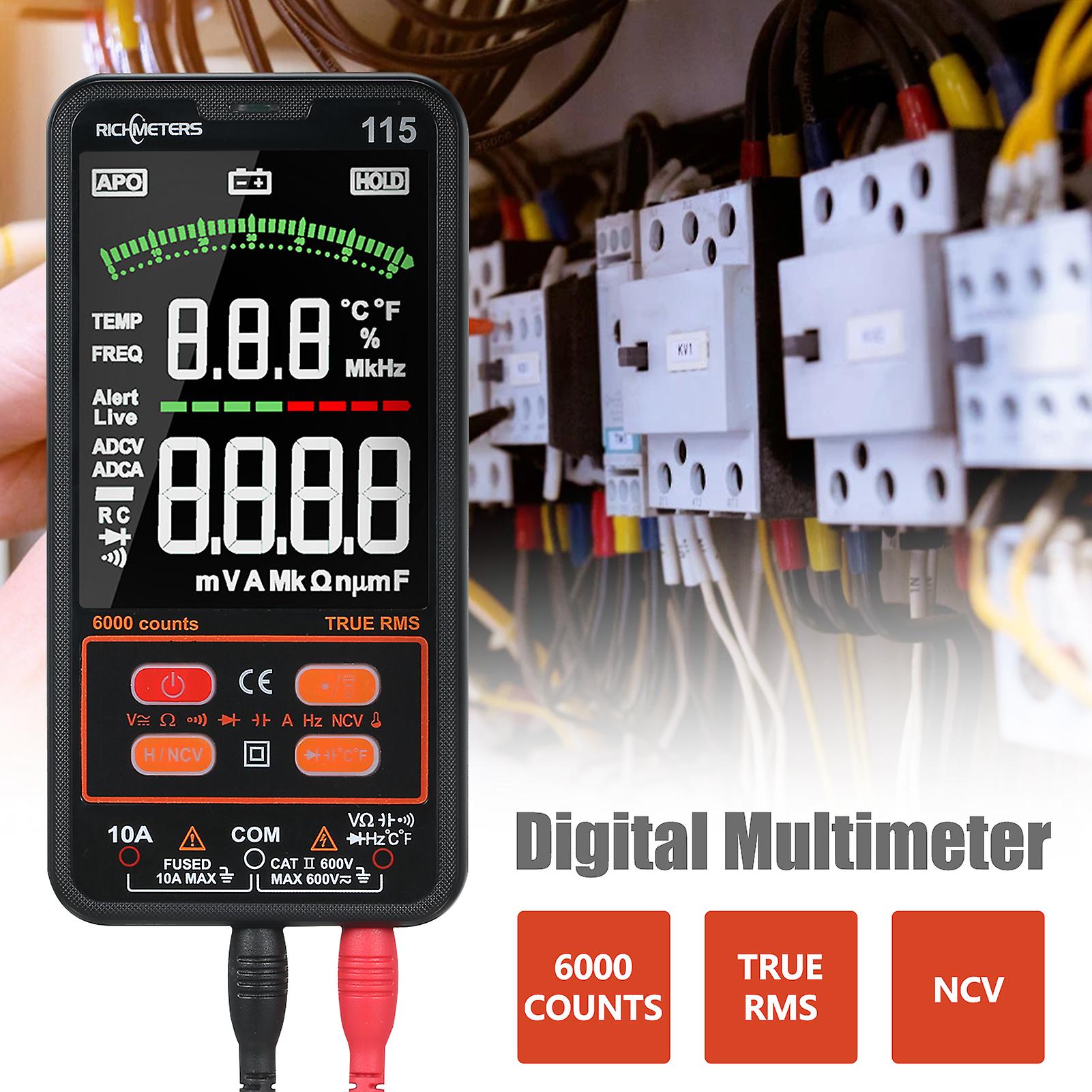 Rm115 Digital Multimeter 6000 Counts True Rms A C/dc Voltage /capacitance/resistance/diode Voltmeter Measuring Meter Multimeter