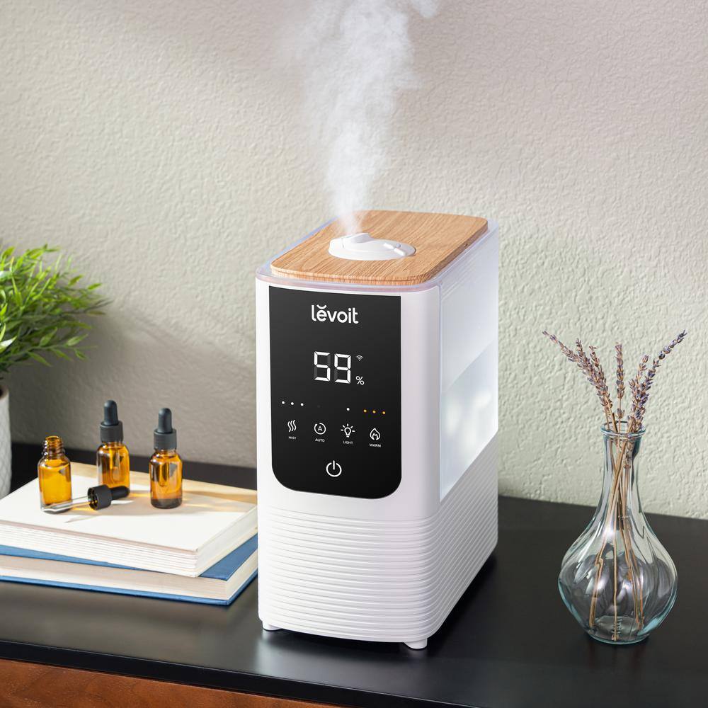 LEVOIT 1.2 Gal. Smart Warm and Cool Mist Top-Filled Ultrasonic Humidifier and Diffuser with Ambient Light up to 430 sq. ft. HEAPHULVSUS0074Y