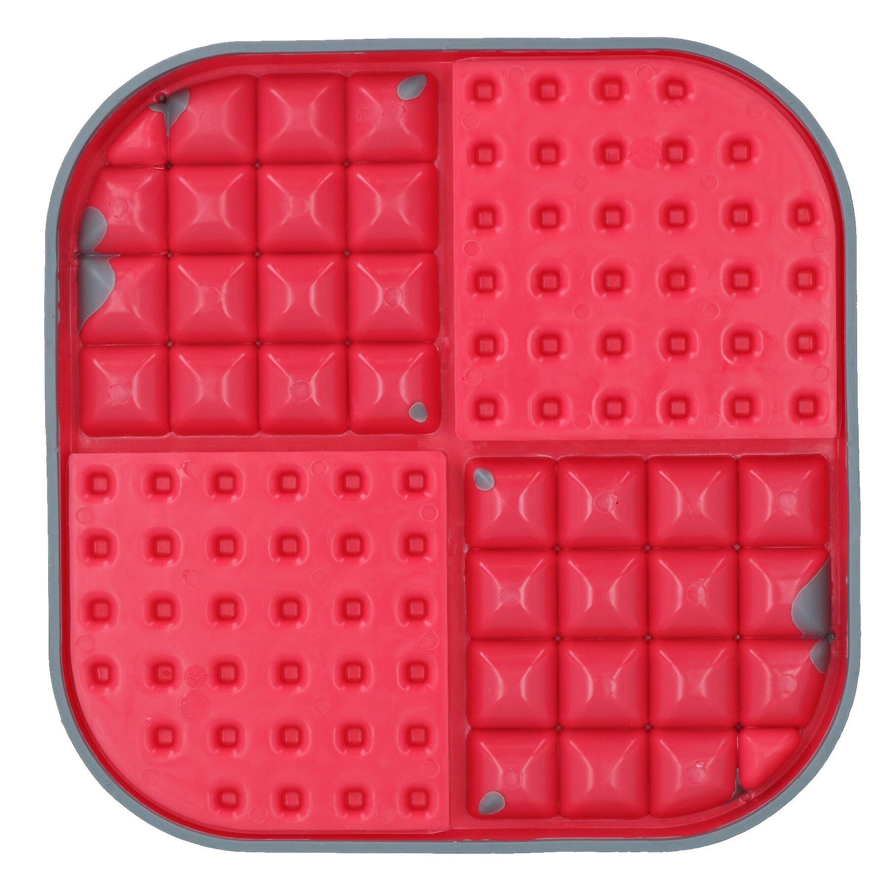 Red Slomo Dog Cat Slow Treat Dog Feeding Dispensing Mat Boredom Breaker