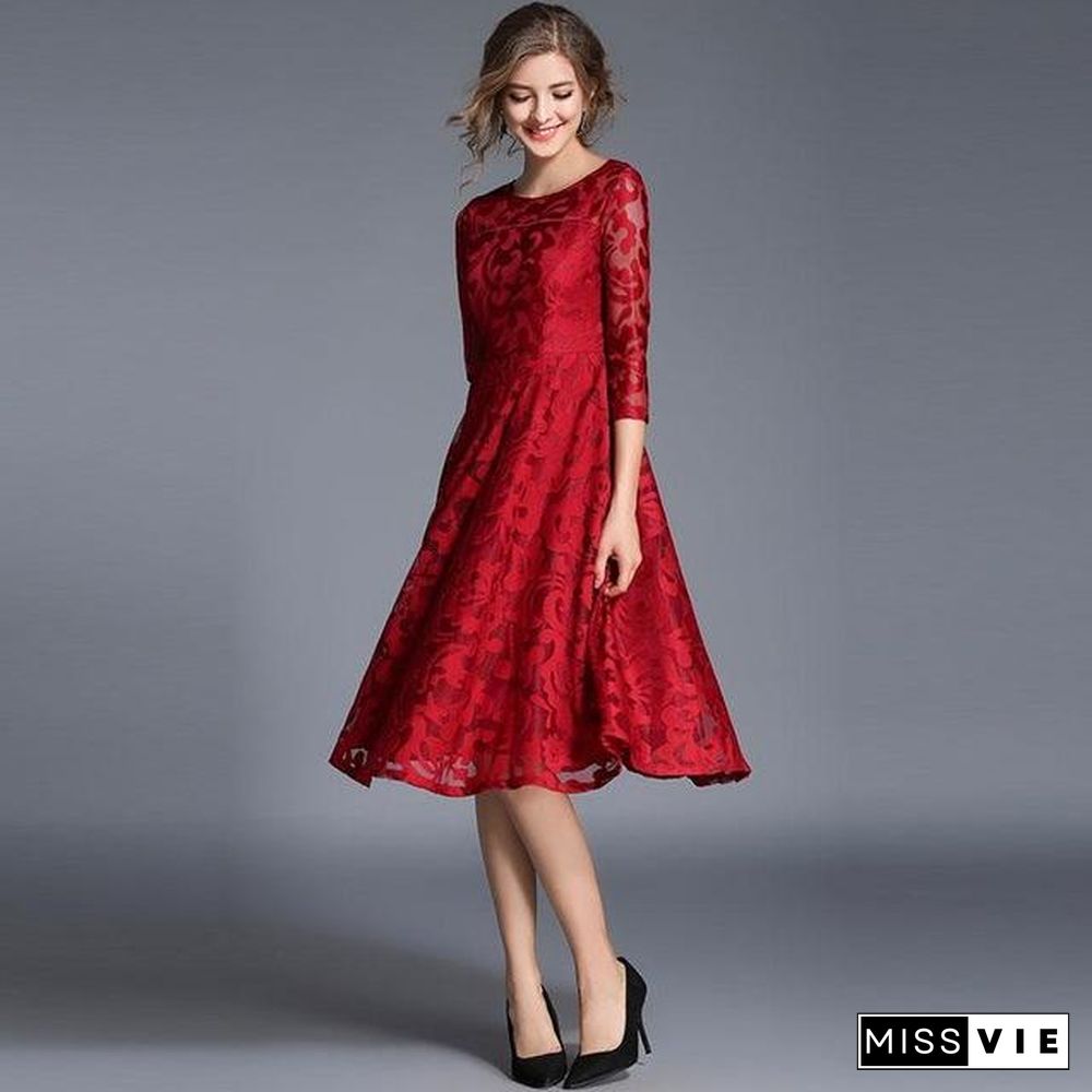 Fashion England Style Luxury Elegant Slim Ladies Party Dress