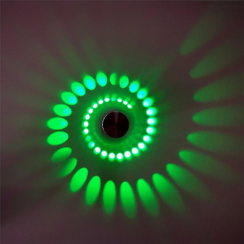 led modern indoor home wall light Creative aluminum spiral light circular corridor corridor background wall decorative light（green light）