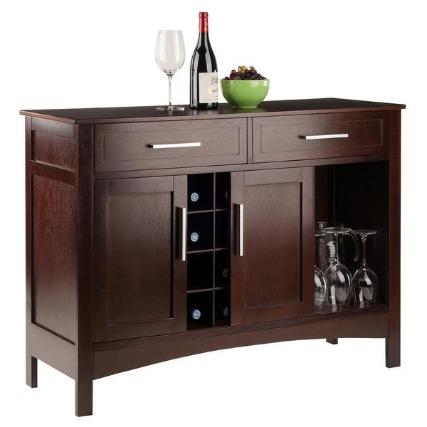 Wood Gordon Buffet Cabinet， Sideboard， Cappuccino Finish