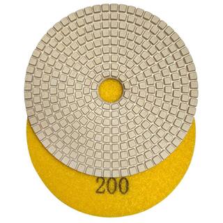 EDiamondTools 4 in. White Resin Polishing Pad Set (5010020040080015003000 Grit Metal Backing Pad) for Granite Marble Concrete RWS4512481530A4BP_THD