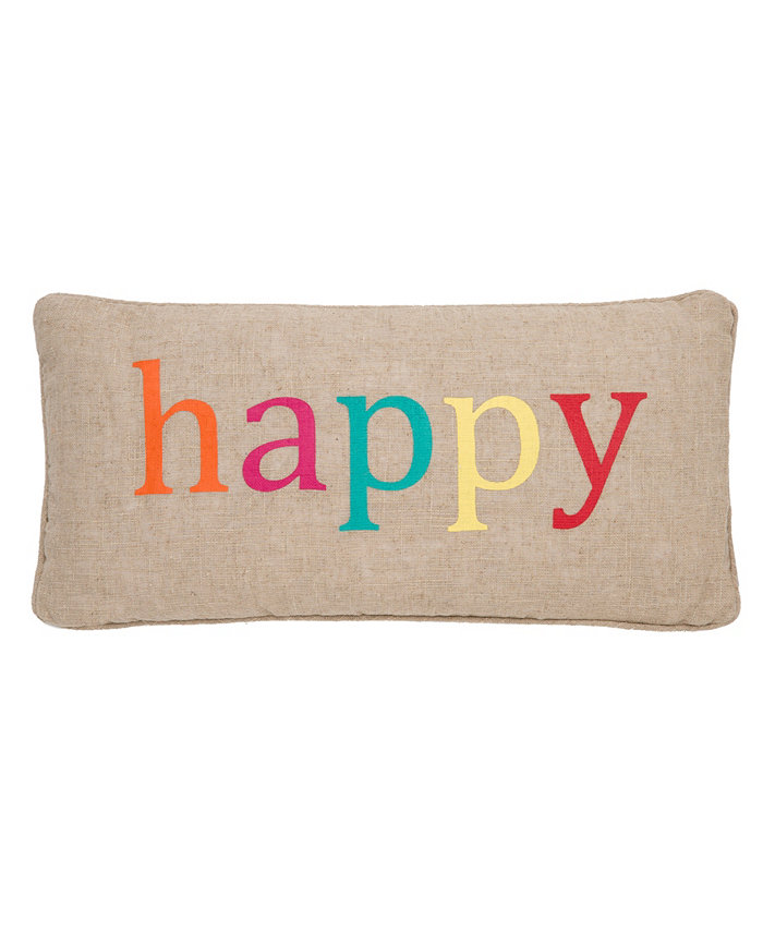 Levtex Happy Burlap Decorative Pillow， 12