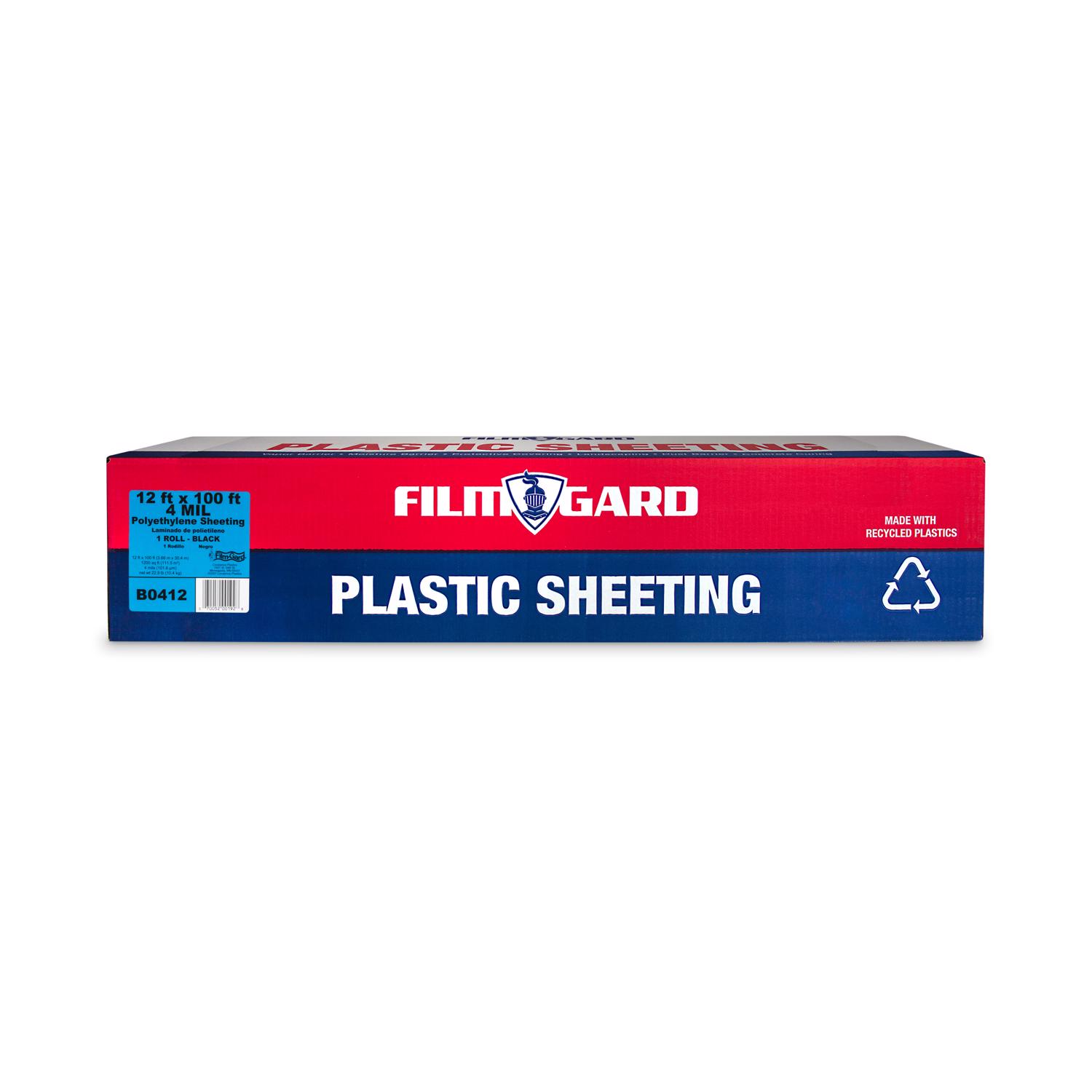 Film-Gard Plastic Sheeting 4 mil X 12 ft. W X 100 ft. L Polyethylene Black 1 pk