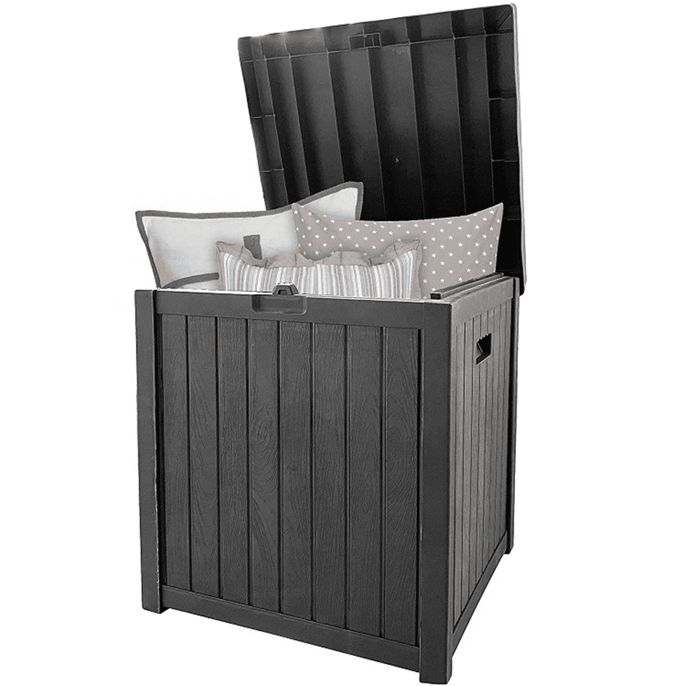 51 Gallon Deck Box Storage Container Box for Patio Furniture, Outdoor Cushion, Garden Tool and Sports Equipment with Lockable Lid