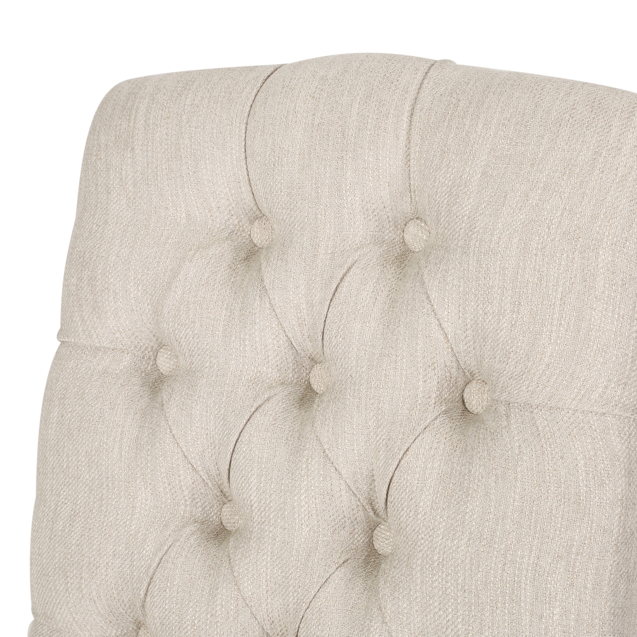 Frances Contemporary Fabric Tufted Dining Chairs with Nailhead Trim, Set of 4