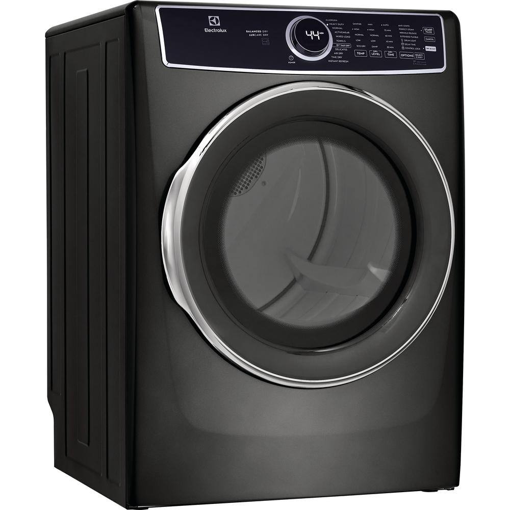 Electrolux 8.0 Cu. Ft Front Load Perfect Steam Electric Dryer with LuxCare Dry and Instant Refresh in Titanium ELFE7537AT