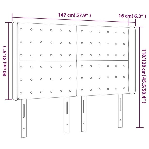 vidaXL LED Headboard Bed Headboard Bedroom Upholstered Headboard Faux Leather - - 37963309