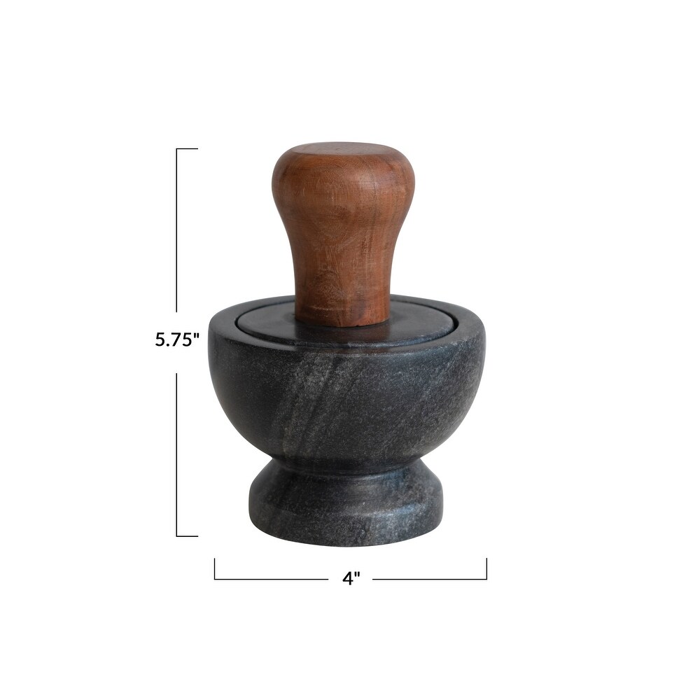 Marble and Wood Mortar and Pestle   4.0\