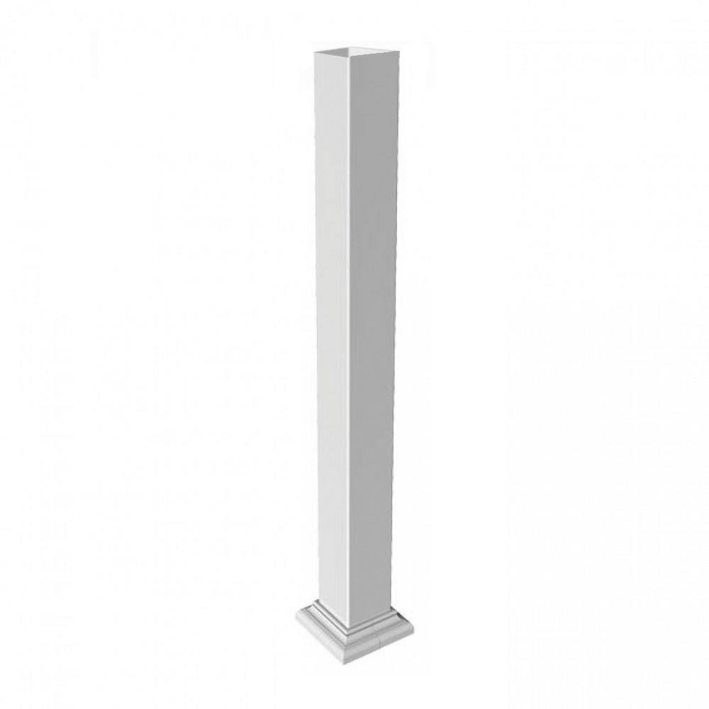 RDI 3-34 in. x 3-34 in. x 3 ft. Blank White Metal Fence Post Assembly for 36 in. High Railing 73018657